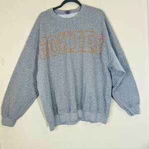 Virginia Tech Hokies Sweatshirt Sz 2XL Embroidered Logo Gray Orange ACC Sports